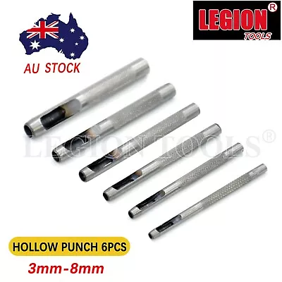 $7.90 • Buy Hollow Punch Set 6Pcs Leather Hole Punch Punching Tool Gasket Cutter Hardened 