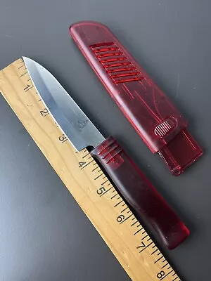 Vintage Messermeister Fruit Picnic Camping Paring Knife W/ Sheath - Red • $21.99