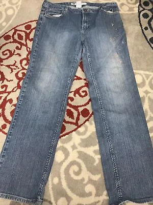 $18 • Buy Vintage Disney Store Women's Jeans Size 14 Back Pocket Design Light Wash