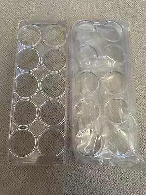 Clear Fridge Egg Storage Racks X2 Food Storage Clear Plastic For Eggs • £4.50