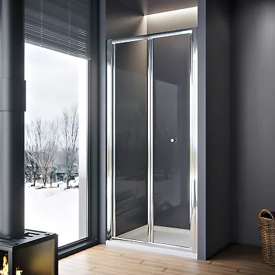 ELEGANT Bi-Fold Shower Door Enclosure Glass Reversible Folding Cubicle 800mm • £0.99