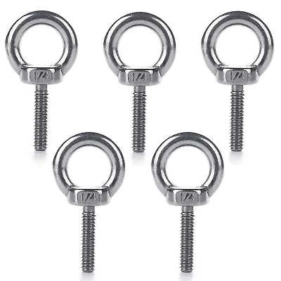 5 Pieces Stainless Steel 304 1/4  - 20 X 1 Inch Lifting Ring Eye Bolt • $10.76