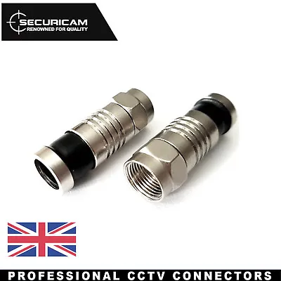 Professional Coax Compression F Type Crimp Plug Waterproof  Connector For RG6 • £2.39