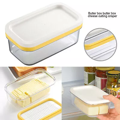 2 In 1 Butter Slicer Butter Box Saver Keeper Case Container Cheese Storage W/Lid • $12.68