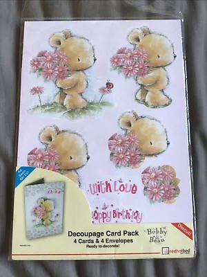 Bobby & Beau Decoupage Card Pack 4 Sheets A5 Cards & Envelopes Ready To Decorate • £5