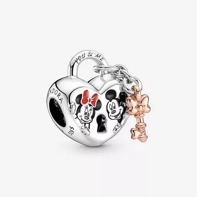 Genuine Pandora Mickey & Minnie Mouse Charm Disney Padlock ALE  Dangle 925 • £2.49