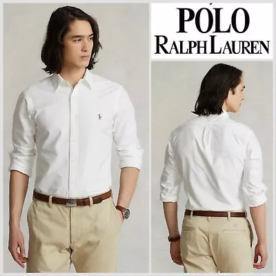 RALPH LAUREN Polo White Slim Fit Oxford Shirt Size M - VGC Designer -100% Cotton • £39.95