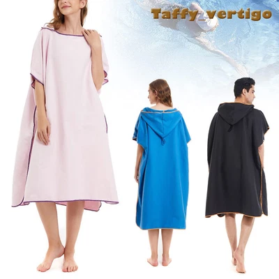 £8.89 • Buy Unisex Beach Towel Changing Robe Bath Hooded Quick Dry Poncho Bathrobe Cloak