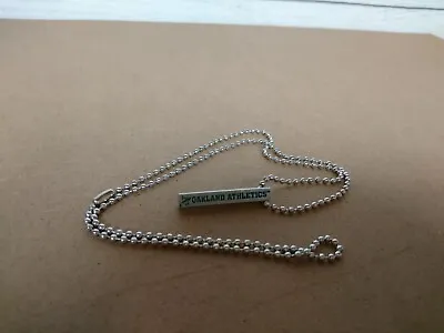 OAKLAND ATHLETICS MLB LISCENSED BAR NECKLACE (20 Inch Long Chain)  NEW & SEALED  • $4.99