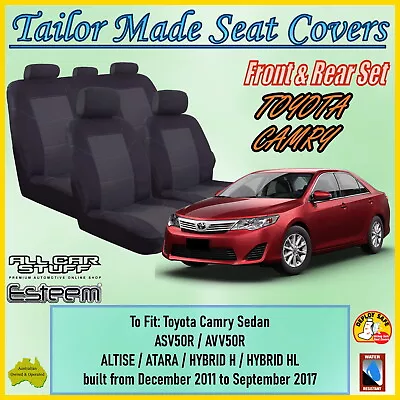 Tailor Made Seat Covers For Toyota Camry Altise/Atara/Hybrid: 12/2011 To 08/2017 • $150.50