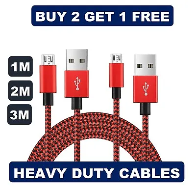 Extra Long Strong Braided Charger Cable For Samsung Galaxy S9 S9 + S8 S8+ S7 A5 • £2.49