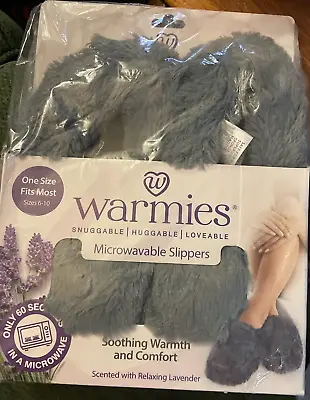 NEW WARMIES Plush Microwavable Slippers Scented With Relaxing Lavender Size 6-10 • $18.95
