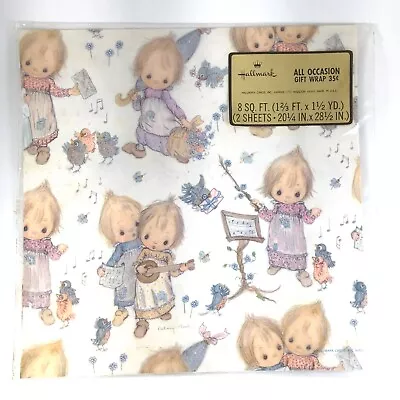 Vintage HALLMARK Precious Moments Betsey Clark All Occasion Gift Wrap Music Cute • $9.99