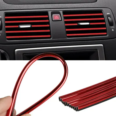 $6.17 • Buy 10pcs Auto Car Accessories Air Conditioner Outlet Decoration Strip Red Universal