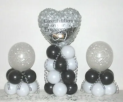 £4.99 • Buy ENGAGEMENT - 3 Pack Party Set - Table Balloon Decoration Display Kit -No Helium