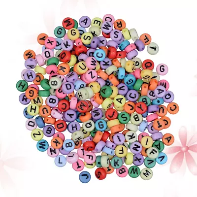 400 Mix Colour Alphabet Letter Beads 6.5mm Acrylic Jewellery Making Beads • £3.85