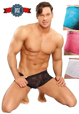 Men's Lace Undies Short Shorts Made In USA -  Male Power 145-162 Or 145-194 • $15