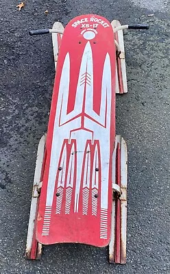 1950s Atomic Mod MCM Space Rocket Sled XS-17 Orbit Control Red And White • $125