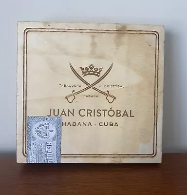 Juan Cristobal Habana Cuba Wooden Tobacco Cigar Box 8x8.25x1.75 Empty • $12.97