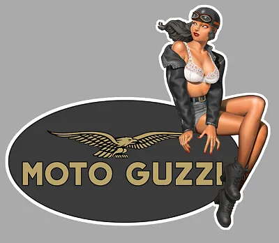  MOTO GUZZI Right Pin Up Right Laminated Vinyl Sticker • $5.36