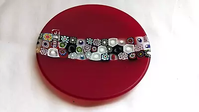 Murano Venezia Round Fused Art Glass Trinket Plate Dia 3.75  Made In Italy • $15