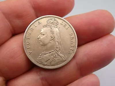 £69.95 • Buy Antique 1887 Queen Victoria Silver Half Crown Coin - Nice Detail - #1