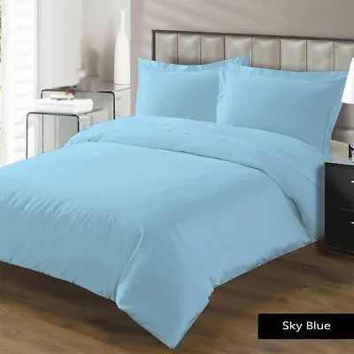 1000-800-600tc 100%egyptian Cotton Skyblue Solid Sheet/duvetset/fitted Uk~sizes  • £86.38