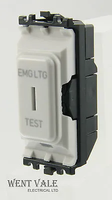 MK Grid Plus - K4898EL WHI - 20a 2w Key Switch Module Marked EMG LTG TEST Used • £10.85