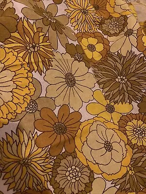 1970s Print Fabric Yellow Floral St Michaels  • £5