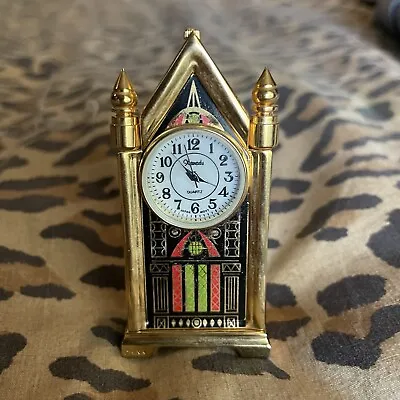 Vintage XANADU Mini Brass Clock Tower House Building Working Trinket Figurine • $22.50