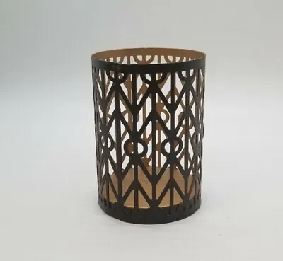 $11 • Buy YANKEE CANDLE - WoodWick METAL Petite GEOMETRIC PATTERN Candle Holder NEW TAGS