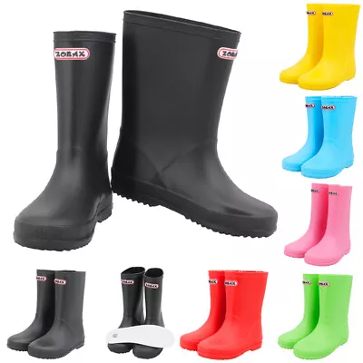 ZORAX/LEO Kids Wellies Wellington Boots Child Junior Rain Boots EU 23 - EU 36 • £10.39