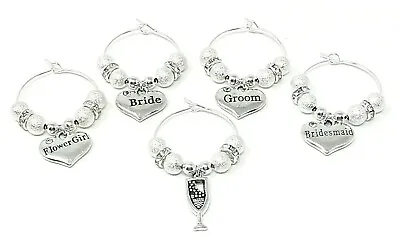 £1.65 • Buy Personalised Wedding Day Favour Table Decoration Family Wine Glass Charms 