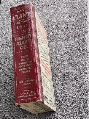 1931 FLINT MICHIGAN POLK’S CITY DIRECTORY Address Telephone Genealogy HB • $85