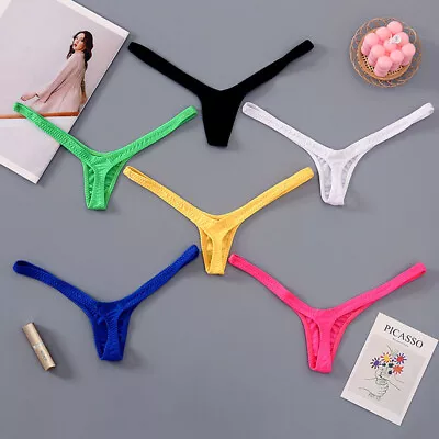 Women Low Rise Micro V-shape G-string Thong Panty Tiny Bikini Briefs Underwear • $2.47