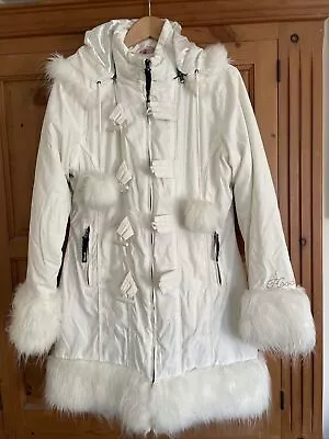 Hooch Coat Size 16 White • £25