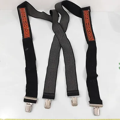 Harley Davidson Suspender Men Black Clip On X Back Adjustable Stretch Rare Patch • $48.88