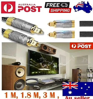 NEW Audio Toslink Optical Fiber Gold Plated Cable Cord For DVD Home Theater AU • $17.99