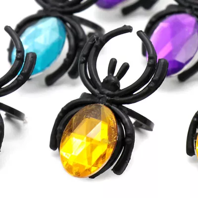 Plastic Spider Toys Multiple Colors 10Pcs Halloween Party Rings For Festival • £6.41