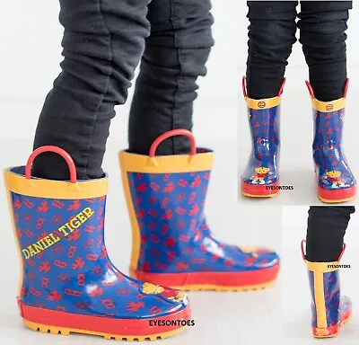 Kids Boys Girls Infants Childrens Waterproof Wellies Wellingtons Rain Boots Size • £7.95
