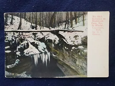 Entrance To Mammoth Cave Kentucky KY In Winter HC Ganter 1910 Postcard • $8