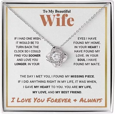 Mothers Day Gifts To My Beautiful Wife Necklace Husband To Wife Jewelry Gifts • $17.99