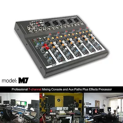 7 Channel Mixing Console Live Studio Audio DJ Mixer Sound Board USB Interface US • $69.99