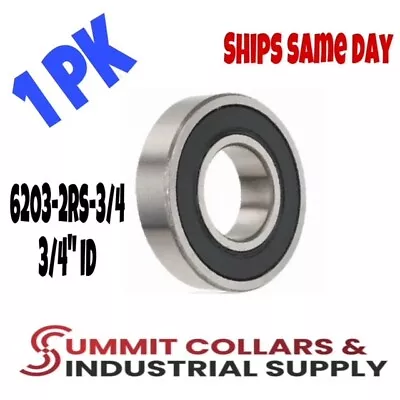 6203-2RS-3/4  Ball Bearing 6203 -12- 2RS  Bearings 3/4 X 40 X 12   ID: 3/4  1 PK • $5.90