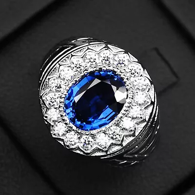 Delicate Sapphire Royal Blue 3.50 Ct. 925 Sterling Silver Handmade Ring Size 9 • $24.99