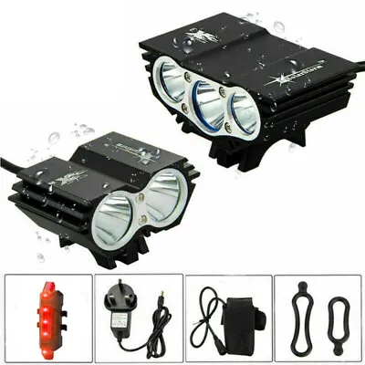 Bycicle MTB LED Light Bicycle Lamp Headlight Bike Night Cycling Headlamp Light • £9.59