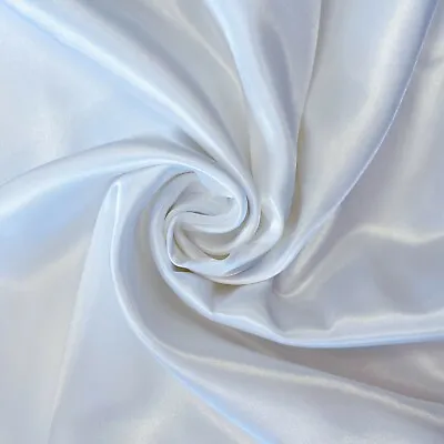 £2.80 • Buy Silky Satin Fabric Plain Coloured Craft Dress Wedding Material 150cm Wide Sewing