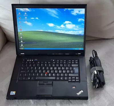 WbcmLgScrn Lenovo Thinkpad T500 Laptop 64Bit XP Pro Office2000 4GBGdBatWkGr8 • $159.97