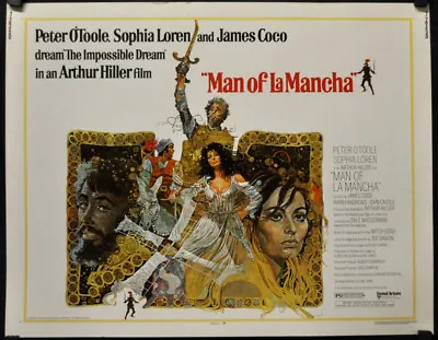 Man Of La Mancha 1972 Original 22x28 Movie Poster Peter O'toole Sophia Loren • $90