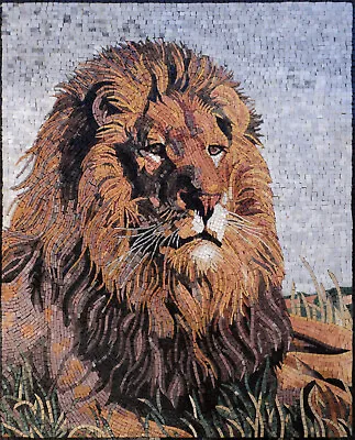 AN060 25.59 ×31.5  Lion Mosaic Wall Art Mural • $1039